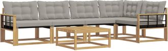 vidaXL Conjunto De Sof&aacute;s De Exterior 6 Uds. Blanco Y Gris Claro Vidaxl