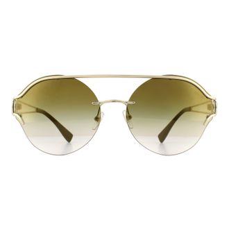 Versace Mens Sunglasses VE2184 12526U Pale Gold Gradient Brown Mirror Metal - One Size
