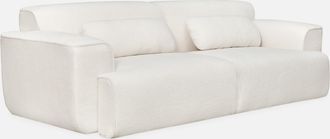 Sweeek Sweeek - Sof&aacute; De Borreguito De 3 Plazas, Wallas Borreguito, Borreguito Blanco, 231x97x75 Cm