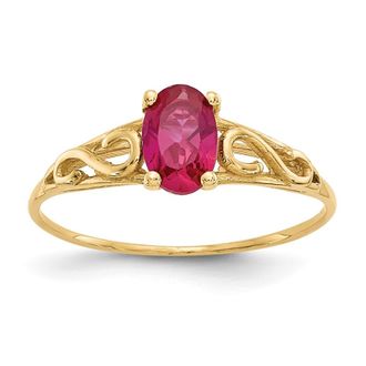 Diamond2Deal 14k Yellow Gold Ruby Ring