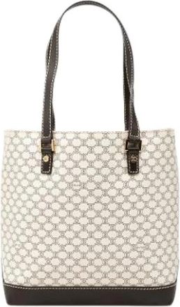 Celine Pre-owned Canvas Tote Bag - Dames - Vintage Shopper - Wit - ONE Size - Leer - Vintage