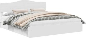 vidaXL Storage Bed with Headboard White 180 x 200 cm Engineered Wood vidaXL