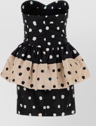 Fendi printed taffeta bustier mini dress