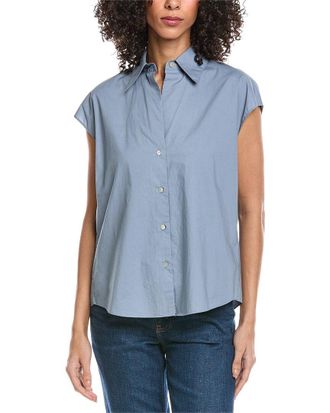 Vince Cap Sleeve Button Blouse