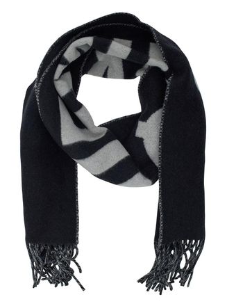 Jacquemus Logo-Embroidered Wool Scarf - Black