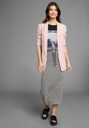 Laura Scott Jerseyrock LAURA SCOTT, Damen, Gr. 34, schwarz-weiss (schwarz, wei&szlig;, gemustert), Single Jersey, Obermaterial: 95% Viskose, 5% Elasthan, bedruckt, gemu