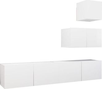 vidaXL 4 Piece tv Cabinet Set White Engineered Wood Vidaxl