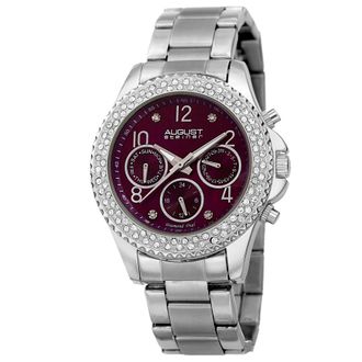 August Steiner Quartz Diamond Purple Dial Ladies Watch AS8136SSPU