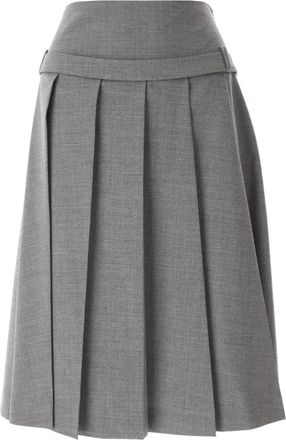 Vivetta Lange wollen geplooide rok - Dames - Korte rokken - Grijs - XS - Wol - Rokken