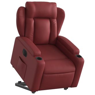 vidaXL Vidaxl - Poltrona Alzapersona Reclinabile Rosso Vino In Similpelle