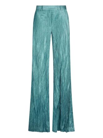 Roberto Cavalli crease-effect trousers - women - Fabric - 40 - Blue