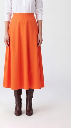 Tagliatore High-Waisted Cr&ecirc;pe A-Line Long Skirt