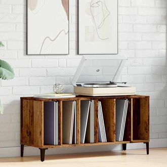 Berkfield Home Record Cabinet Old Wood 100x38x48 cm Engineered Wood in Brown | Size: 100 x 38 x 48 cm
