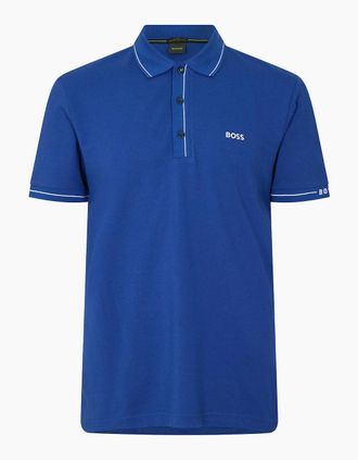 HUGO BOSS Mens Paule Short Sleeve Polo Shirt - Blue - Size: 44