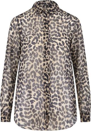 Aspesi Semi-Sheer Animal Print Shirt - Brown