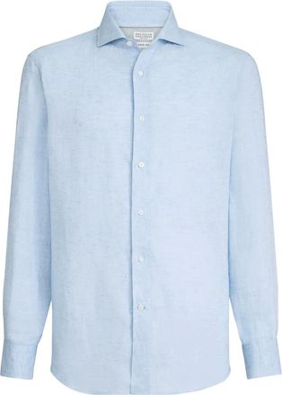 Brunello Cucinelli Overhemd met gespreide kraag - Blauw