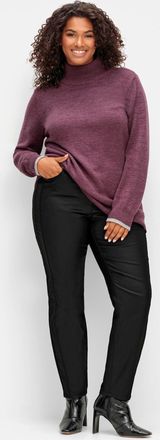 Sheego Stretch-Hose SHEEGO, Damen, Gr. 46, Normalgr&ouml;ssen, schwarz, 76% Viskose, 21% Polyamid, 3% Elasthan, unifarben, Hosen Stretch-Hose