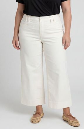 Liverpool L.A. High Waist Crop Wide Leg Pants in Whipped Cream at Nordstrom, Size 16W