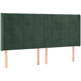 vidaXL Cabecero Con Led De Terciopelo Verde Oscuro 163x16x118/128 Cm Vidaxl
