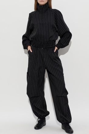 Yohji Yamamoto Pinstripe Trousers, Womens, Black