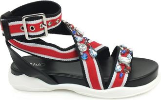 Liu Jo Platte sandalen - Dames - Sandalen - Zwart - 36 EU - Leer - Schoenen