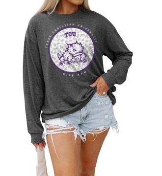 Gameday Couture Tcu Turning Circles Tee In Charcoal