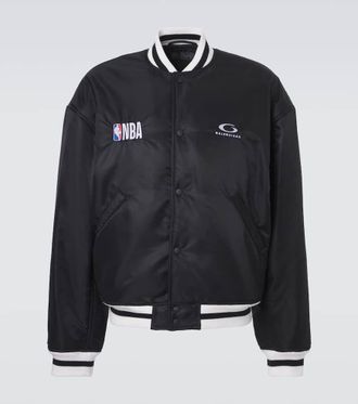 Balenciaga x NBA logo satin bomber jacket