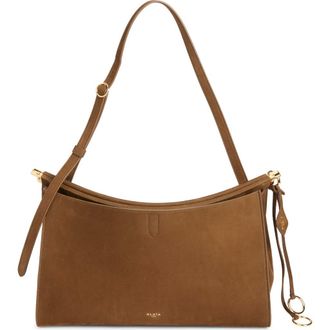 Alaia Le Click Pocket Nubuck Leather East/West Shoulder Bag in Khaki at Nordstrom