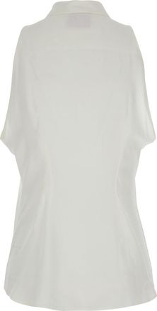 Merci Womens Shirt Coconut White Cotton Blouses