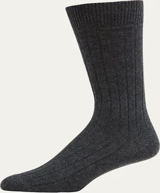 Bresciani Mens Cashmere Mid-Calf Socks