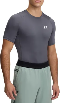 Under Armour HeatGear Armour Compression Performance T-Shirt in Castlerock Grey at Nordstrom, Size Xxx-Large