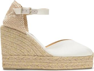Castaner Chiarita Espadrille - Dames - Sleehakken - Wit - 38 EU - Leer - Schoenen