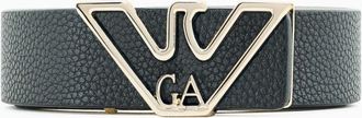Emporio Armani Deer Print Finish Eagle Plaque Belt