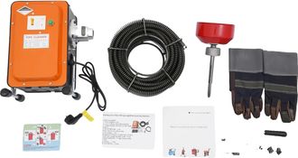 OEM Limpiador De Desag&uuml;es, Motor De Cobre Puro De 750 W, Longitud De Limpieza De 20 M, Color Naranja