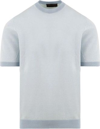 FILIPPO DE LAURENTIIS Katoenen T-shirt met ronde hals - Heren - Ronde hals truien - Blauw - L - Katoen - Truien & Vesten