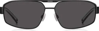 BOSS 60mm Navigator Sunglasses in Matte Black/Grey at Nordstrom