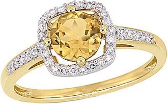Rina Limor 10K 0.90 Ct. Tw. Diamond & Citrine Ring