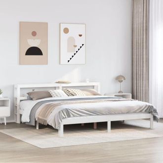 vidaXL Vidaxl - Estructura De Cama Con Cabecero Sin Colch&oacute;n Blanco 180x200 Cm