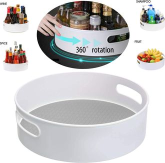 OEM Bo&icirc;te De Rangement Rotative En Plastique Lazy - Antid&eacute;rapante, 23 Cm Et 30 Cm, Bleue