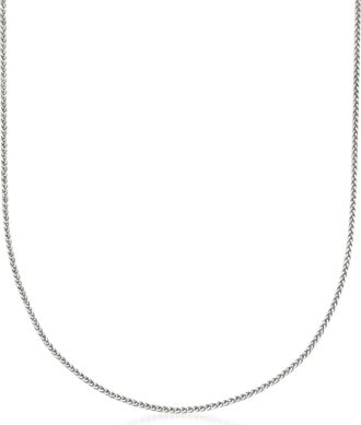 Ross-Simons 1mm 14kt White Gold Adjustable Wheat-Chain Necklace