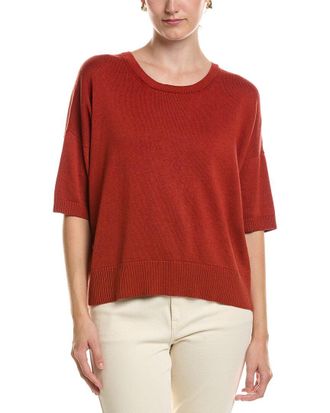 Eileen Fisher Crewneck Elbow Sleeve Sweater