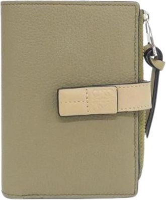 Loewe Pre-owned Kalfsleren Portemonnee - Heren - Vintage Accessoires - Groen - ONE Size - Leer - Vintage