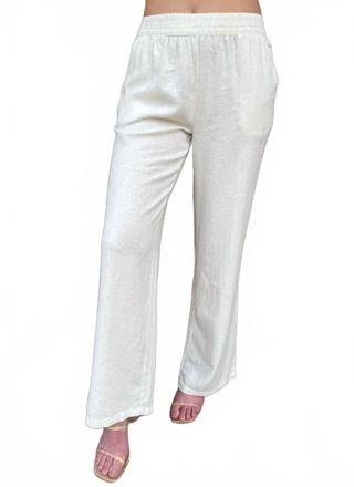b.young Linen Blend Pants In Cream