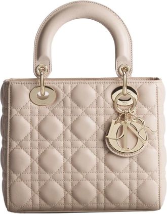 Dior Lady Dior Small Bag - Dames - Handtassen - Beige - ONE Size - Leer - Tassen