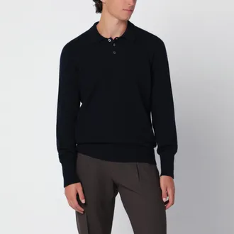 Drumohr Polo blu navy in lana