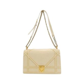 Dior Pre-owned Diorama Leren Schoudertas - Dames - Pre-owned - Beige - Maat: ONE Size Leer