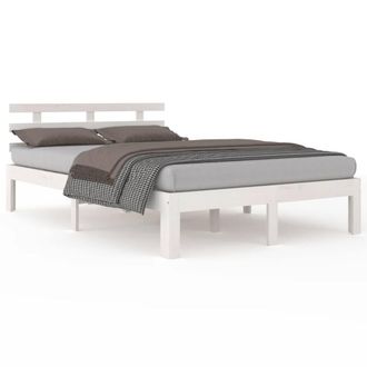 Berkfield Home Bed Frame White Solid Wood 140x200 cm