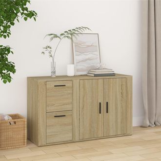 vidaXL Aparador Madera Contrachapada Roble Sonoma 100x33x59,5 Cm Vidaxl