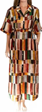 Alemais Marjorelle Shirt Midi Dress In Multicolor