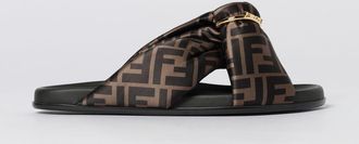 Fendi Sandalo Feel Fendi in satin FF con fibbia decorativa D-ring